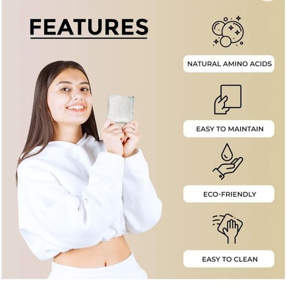 Night 100% Raw Silk Skincare Washcloth- 1PK - Picture 5 of 10